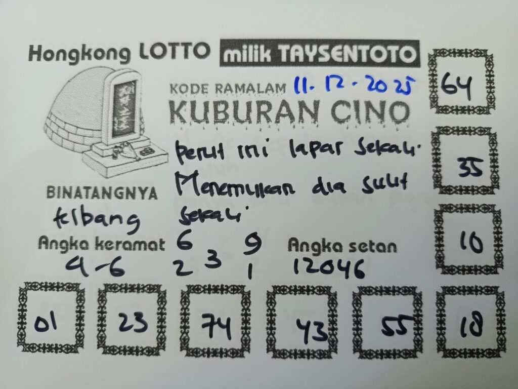 Syair Kuburan Cino HK Hari Kamis, 11 Desember 2025
