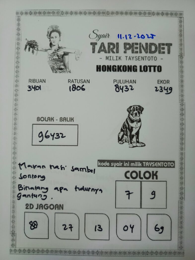 Syair Tari Pendet HK Hari Kamis, 11 Desember 2025