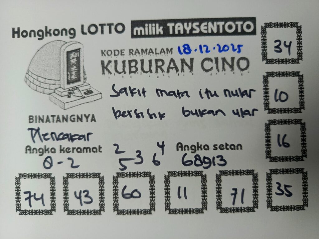 Syair Kuburan Cino HK Hari Kamis, 18 Desember 2025