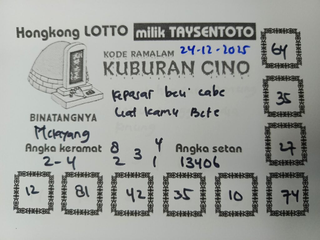 Syair Kuburan Cino HK Hari Rabu, 24 Desember 2025