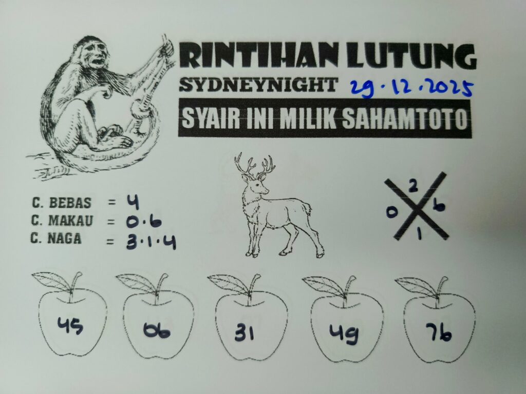 Syair Rintihan Lutung SydneyNight Hari ini Minggu, 28 Desember 2025