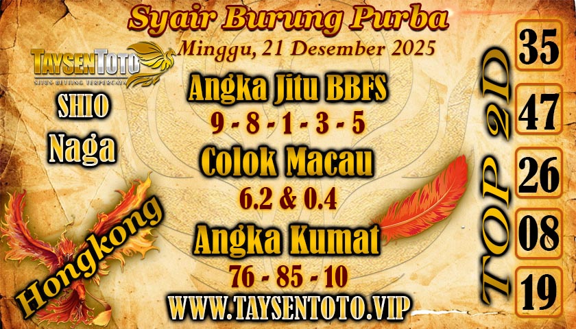 Syair Burung Purba HK Hari Minggu, 21 Desember 2025