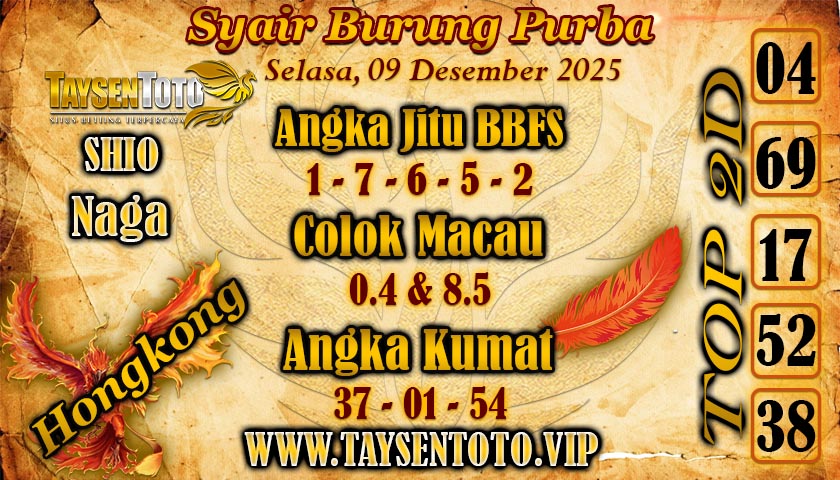 Syair Burung Purba HK Hari Selasa, 09 Desember 2025
