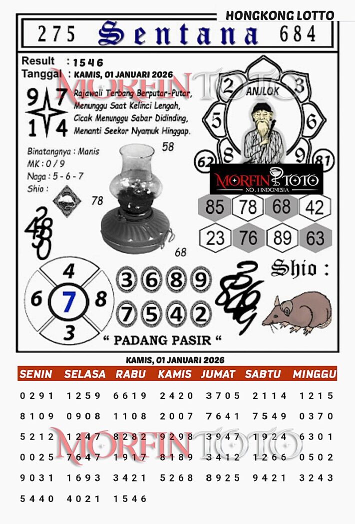 SYAIR TOGEL SENTANA  HONGKONG 01 JANUARI 2026