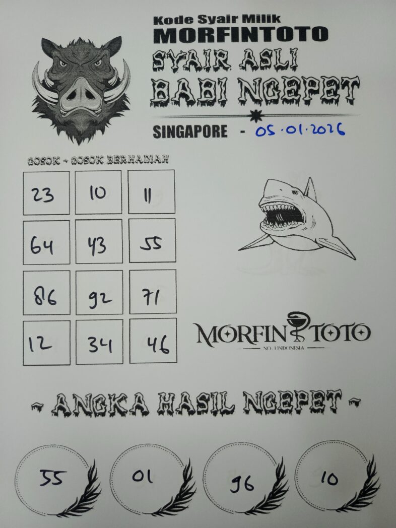 SYAIR TOGEL BABI NGEPET SINGAPORE 05 JANUARI 2026