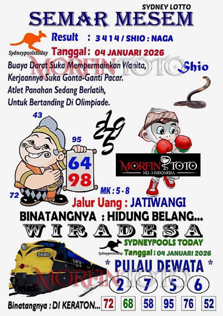 SYAIR TOGEL SEMAR MESEM SYDNEY 04 JANUARI 2026