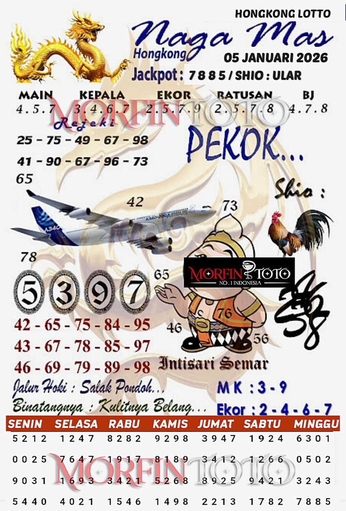 SYAIR TOGEL NAGA EMAS HONGKONG 05 JANUARI 2026