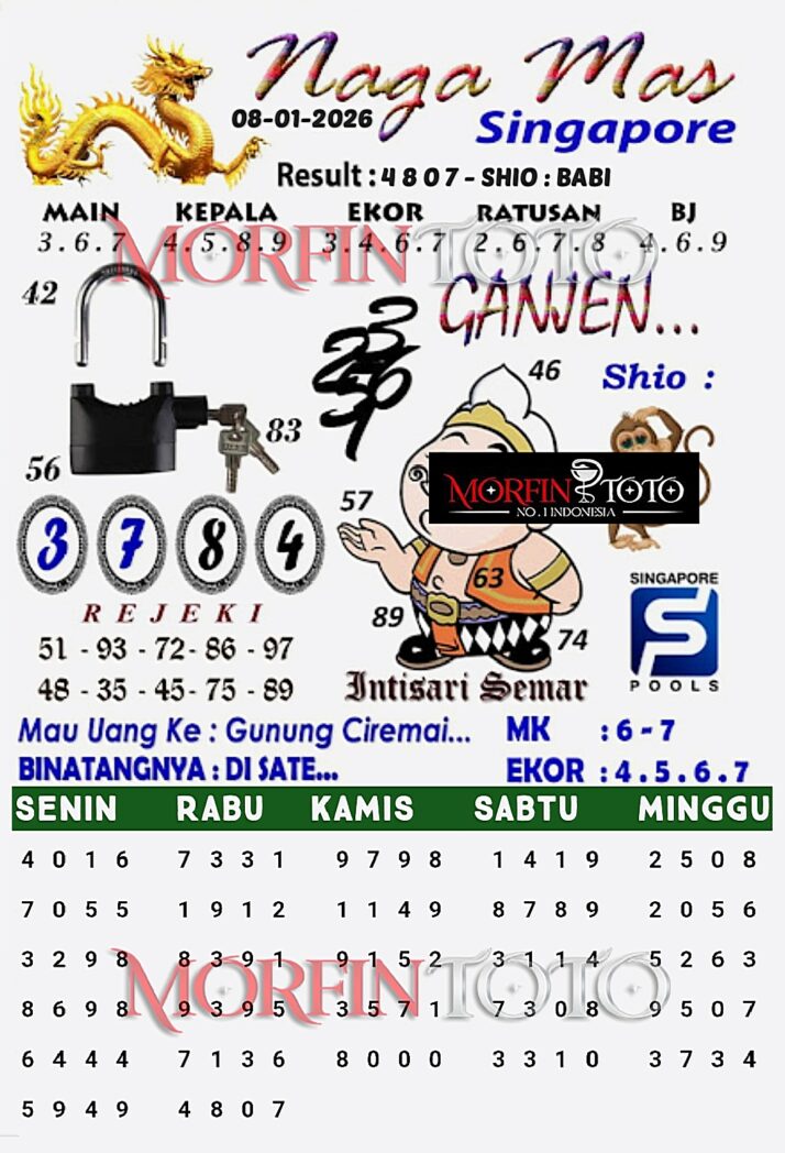 SYAIR TOGEL NAGA EMAS SINGAPORE 08 JANUARI 2026