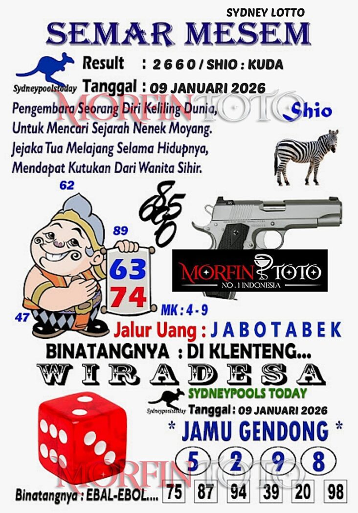 SYAIR TOGEL SEMAR MESEM SYDNEY 09 JANUARI 2026