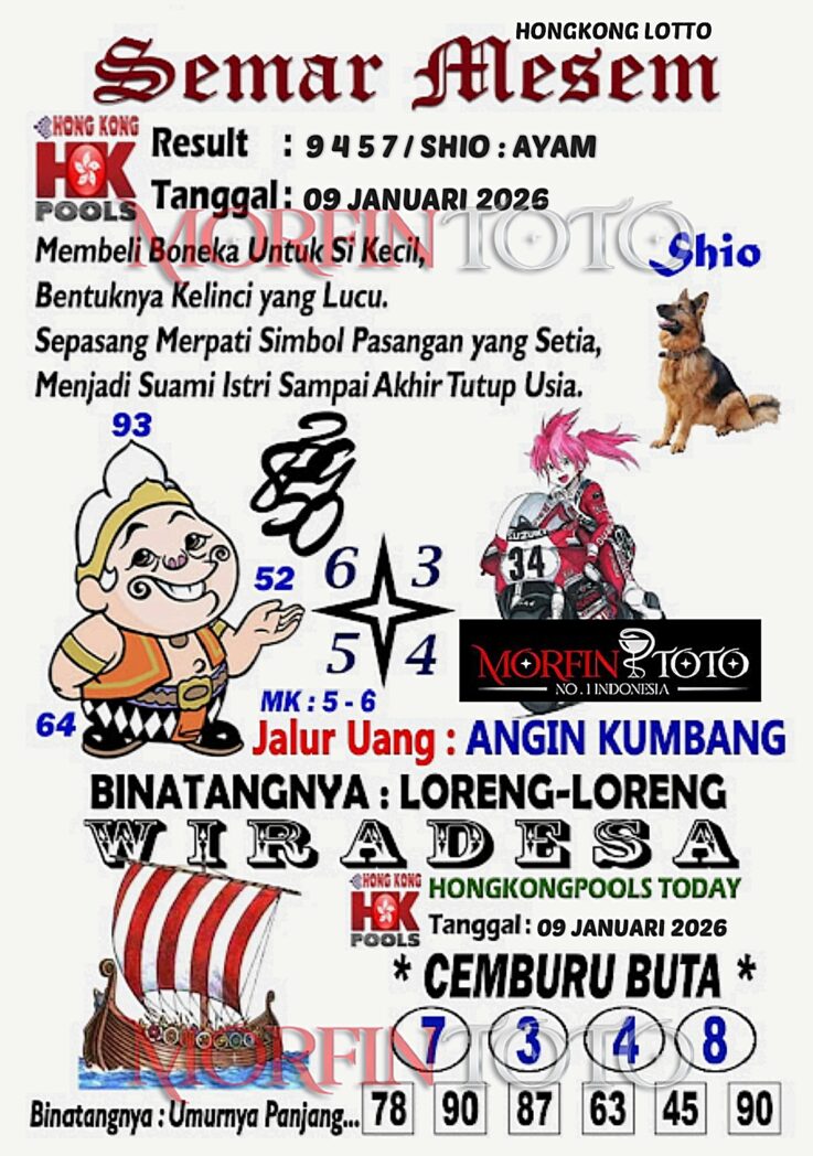 SYAIR TOGEL SEMAR MESEM HONGKONG 09 JANUARI 2026