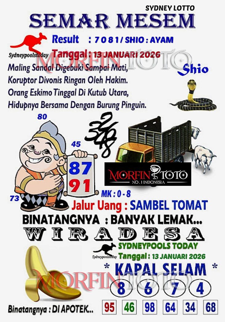 SYAIR TOGEL SEMAR MESEM SYDNEY 13JANUARI 2026