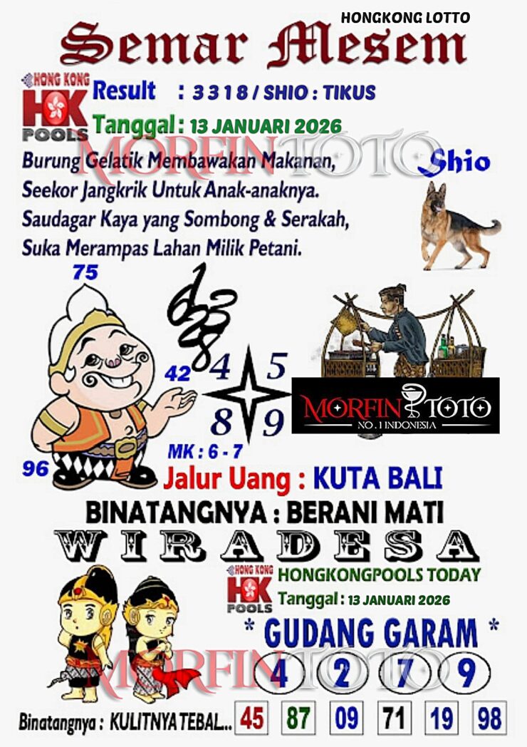 SYAIR TOGEL SEMAR MESEM HONGKONG 13 JANUARI 2026
