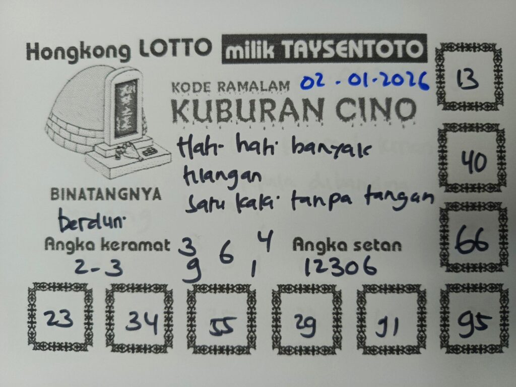 Syair Kuburan Cino HK Hari Jumat, 02 Januari 2026