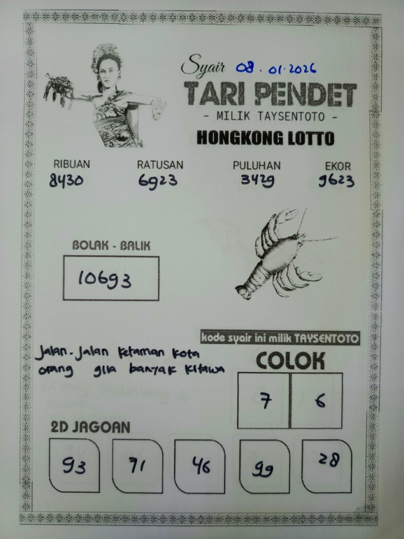 Syair Tari Pendet HK Hari Kamis, 08 Januari 2026