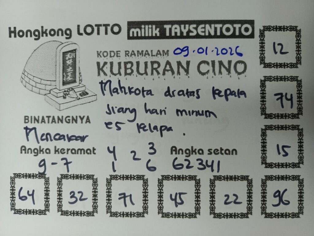 Syair Kuburan Cino HK Hari Jumat, 09 Januari 2026