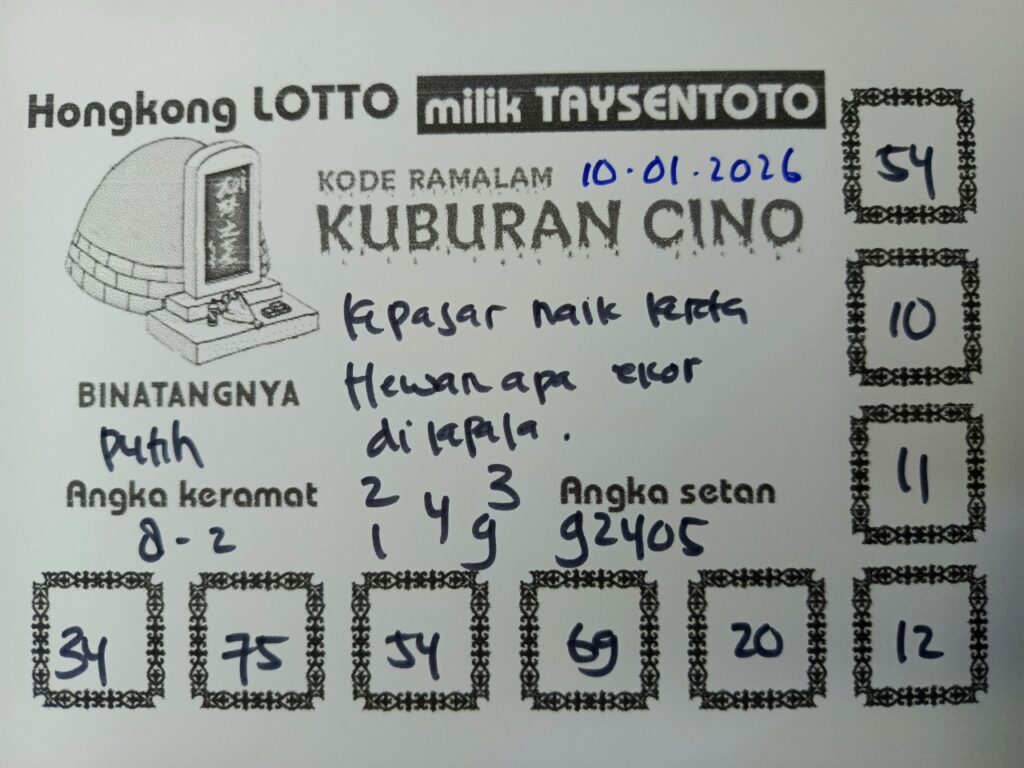 Syair Kuburan Cino HK Hari Sabtu, 10 Januari 2026