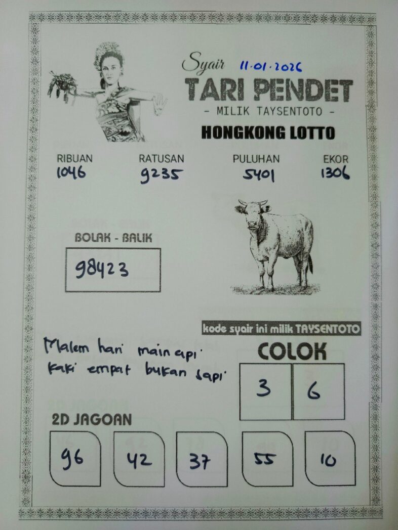 Syair Tari Pendet HK Hari Minggu, 11 Januari 2026