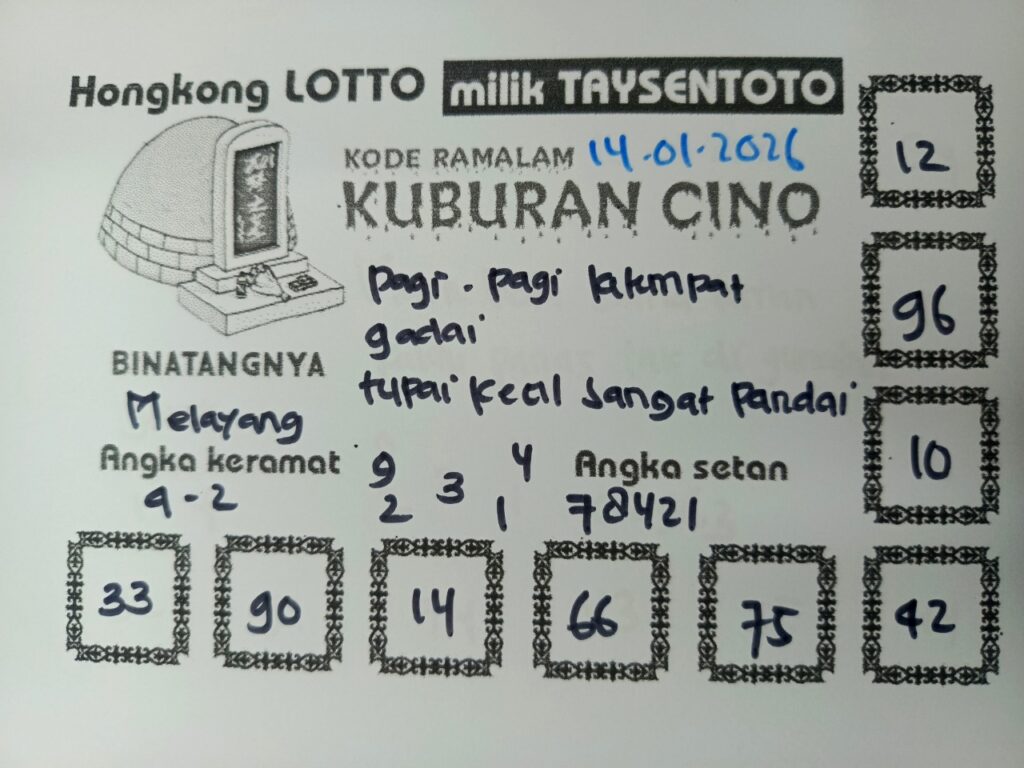 Syair Kuburan Cino HK Hari Rabu, 14 Januari 2026