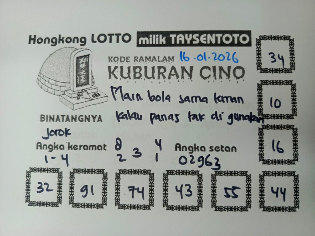 Syair Kuburan Cino HK Hari Jumat, 16 Januari 2026