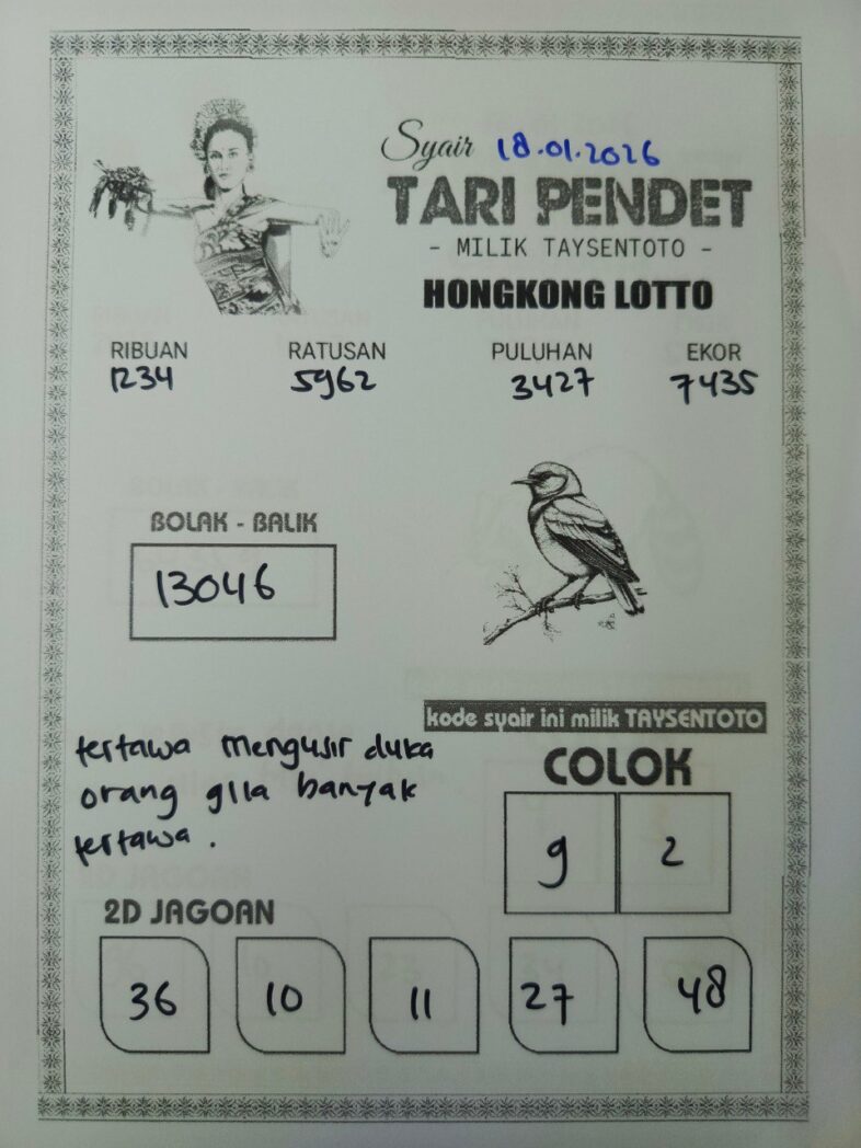 Syair Tari Pendet HK Hari Minggu, 18 Januari 2026