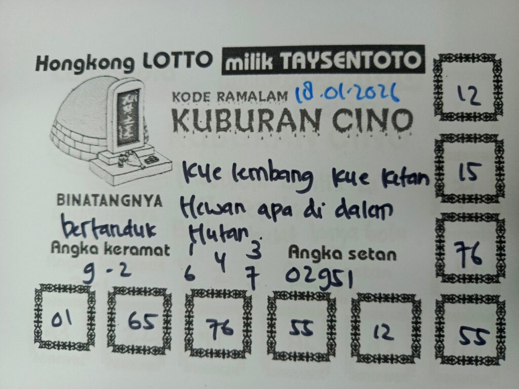 Syair Kuburan Cino HK Hari Minggu, 18 Januari 2026