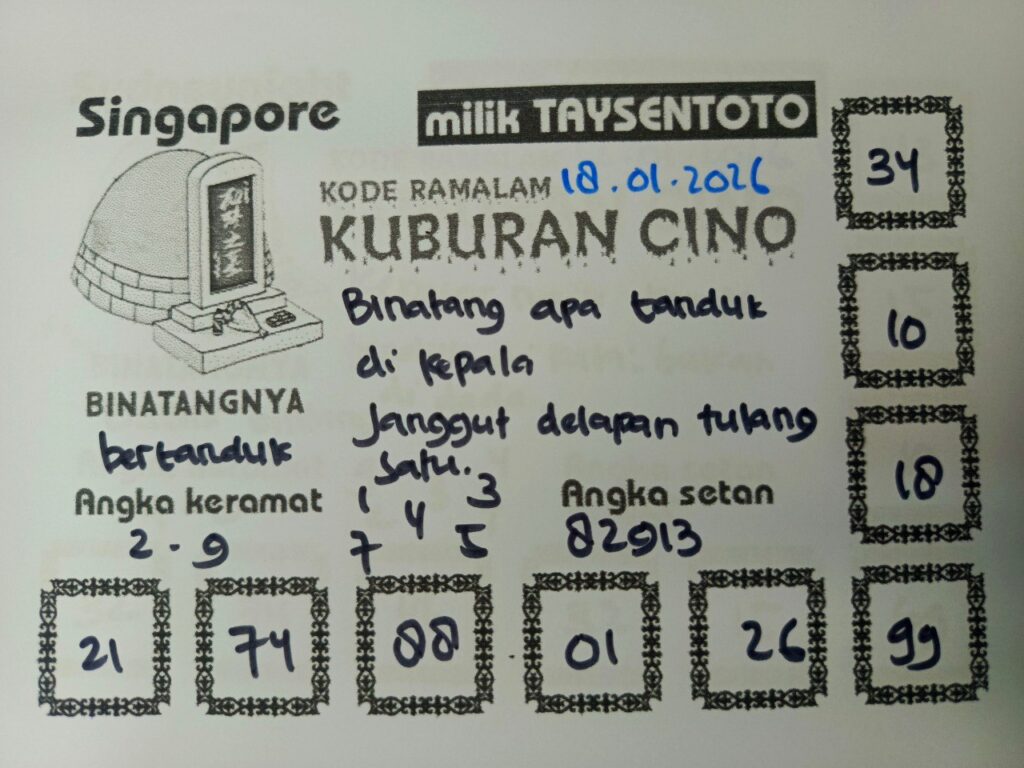 Syair Kuburan Cino SGP Hari ini Minggu, 18 Januari 2026