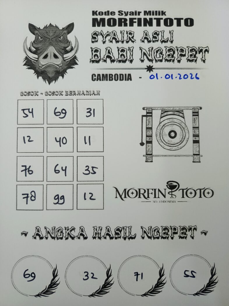 SYAIR TOGEL BABI NGEPET CAMBODIA 01 JANUARI 2026