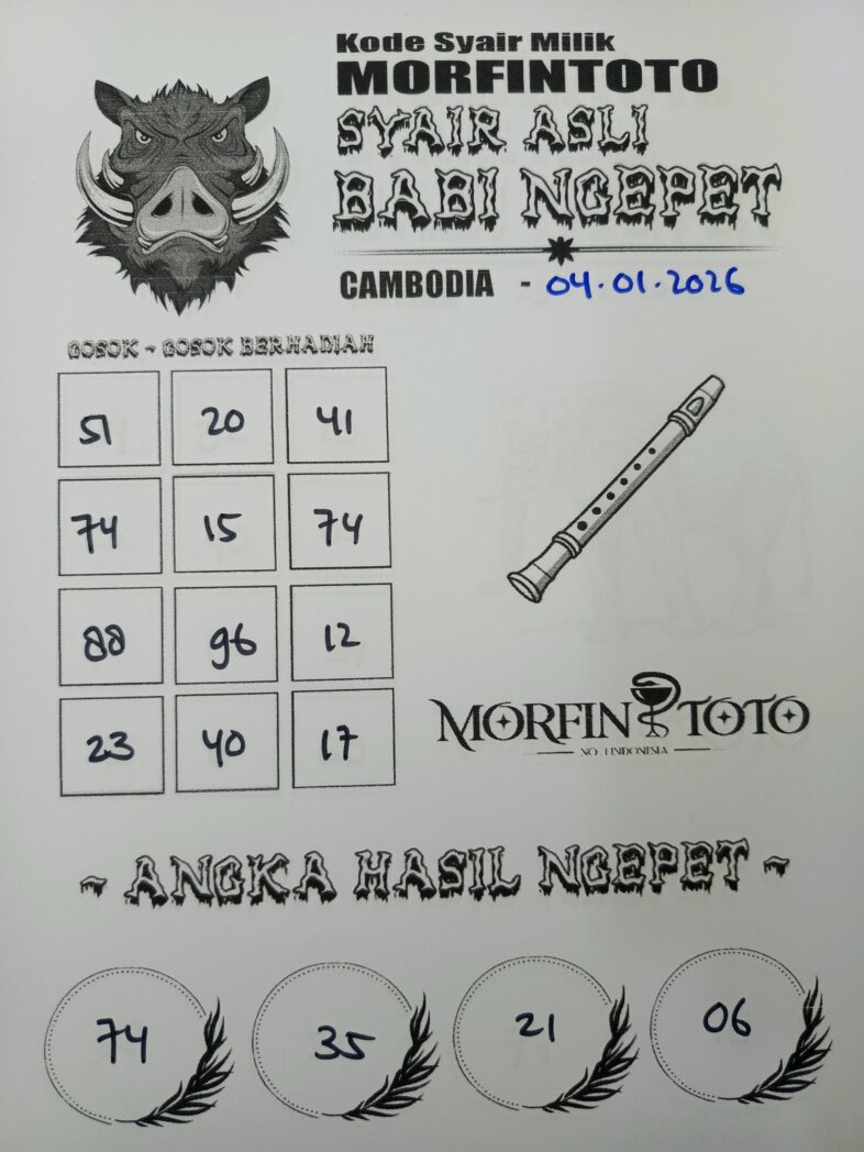 SYAIR TOGEL BABI NGEPET CAMBODIA 04 JANUARI 2026