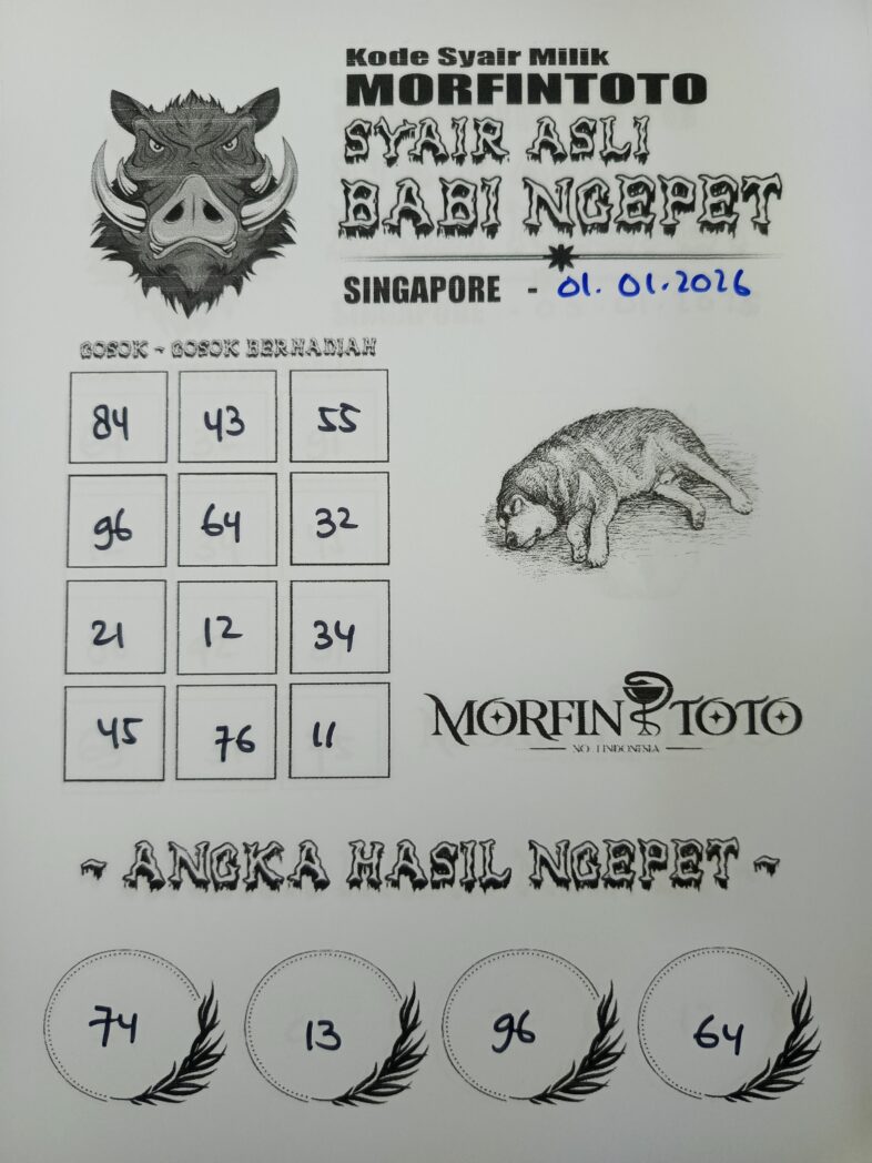 SYAIR TOGEL BABI NGEPET SINGAPORE 01 JANUARI 2026