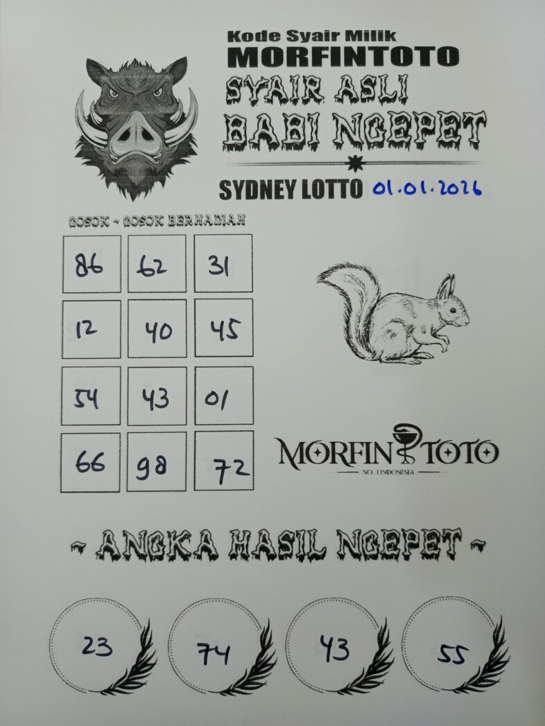 SYAIR TOGEL BABI NGEPET SYDNEY 01 JANUARI 2026