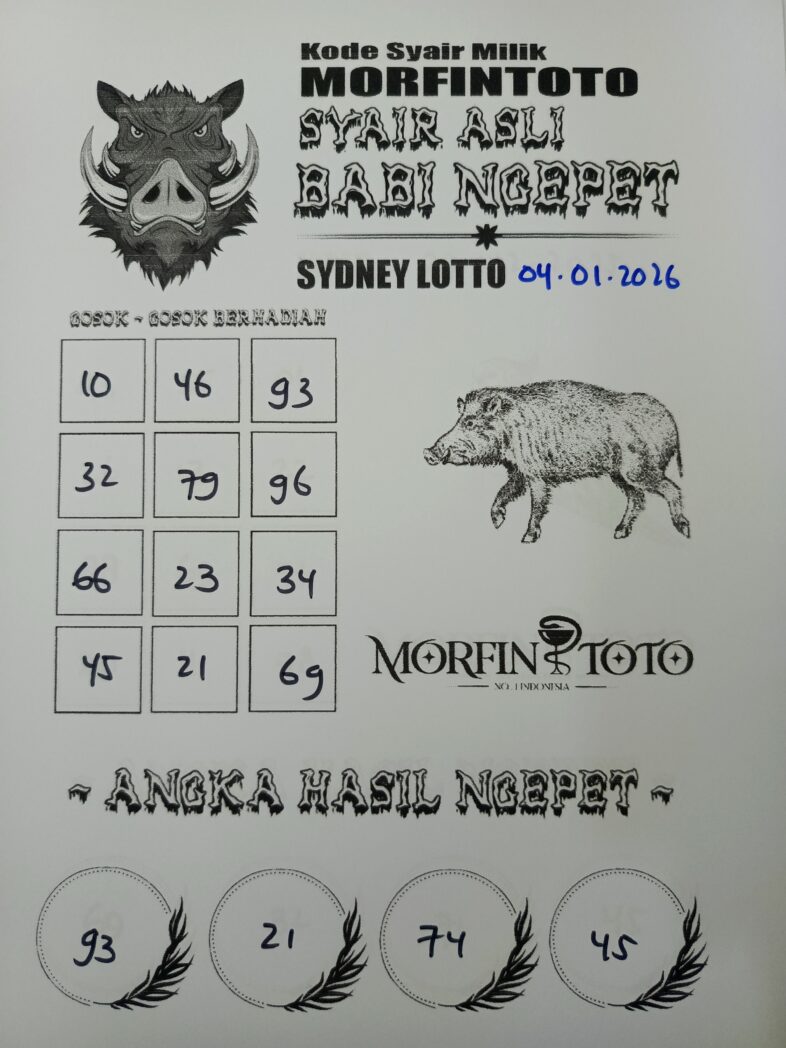 SYAIR TOGEL BABI NGEPET SYDNEY 04 JANUARI 2026