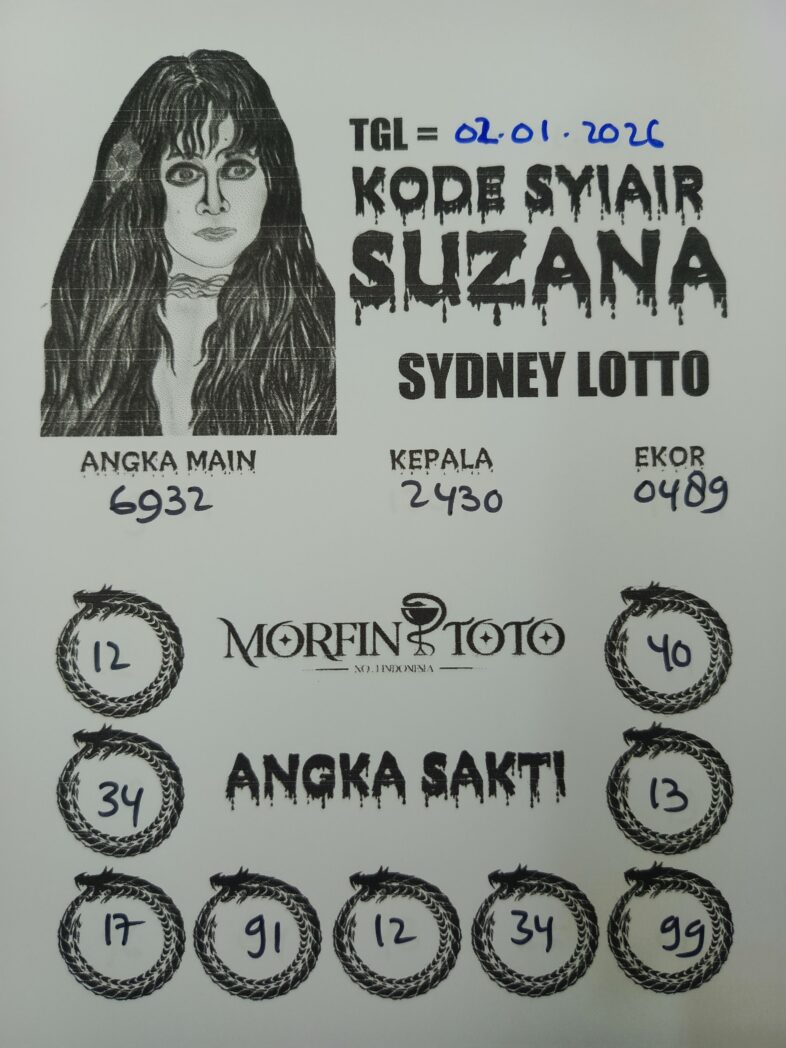 SYAIR TOGEL SUZANA  SYDNEY 02 JANUARI 2026
