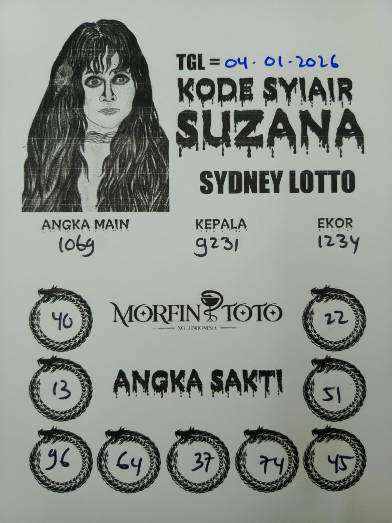 SYAIR TOGEL SUZANA  SYDNEY 04 JANUARI 2026