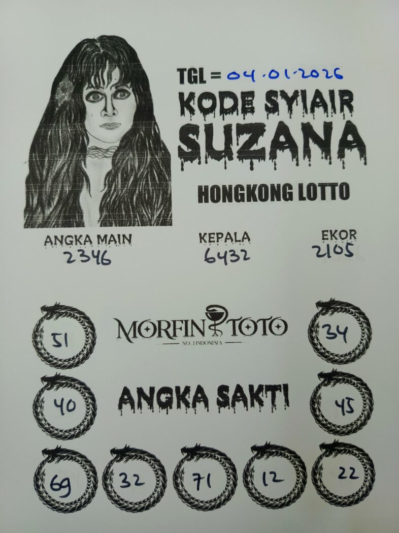 SYAIR TOGEL SUZANA  HONGKONG 04 JANUARI 2026