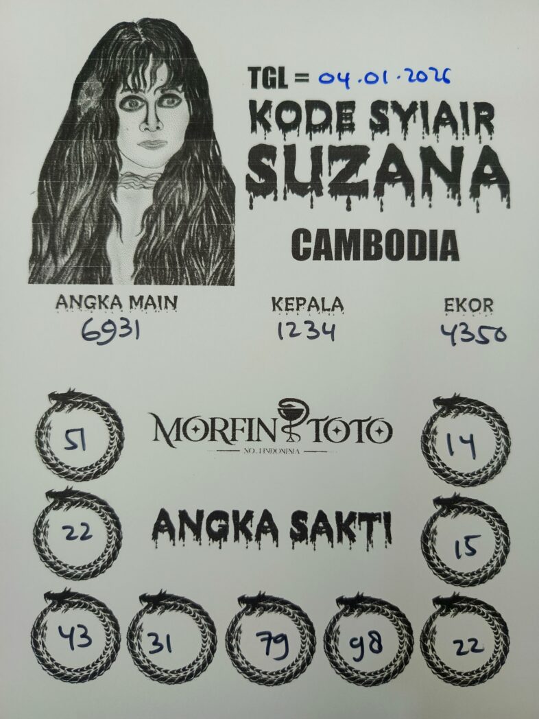 SYAIR TOGEL SUZANA  CAMBODIA 04 JANUARI 2026