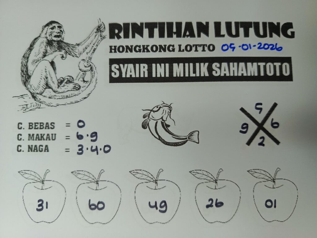 Syair Rintihan Hongkong LOTTO Hari ini Senin, 05 Januari 2026
