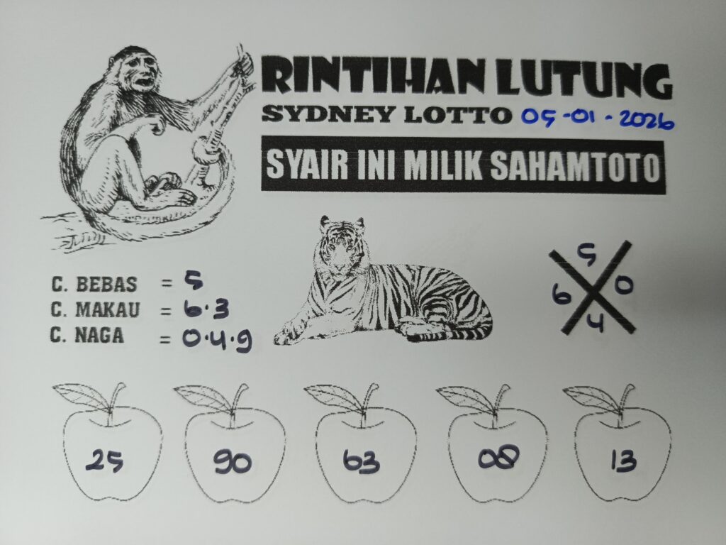 Syair Rintihan SYDNEY Lotto Hari ini Senin, 05 Januari 2026