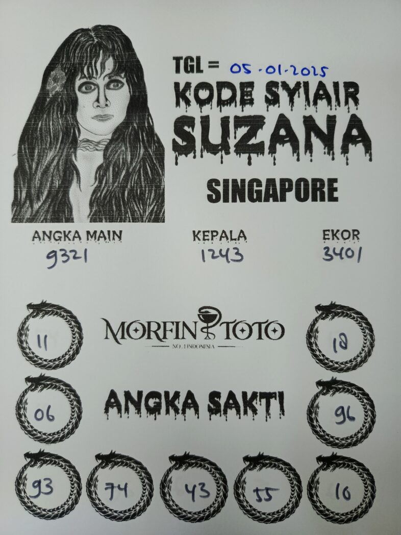 SYAIR TOGEL SUZANA  SINGAPORE 05 JANUARI 2026