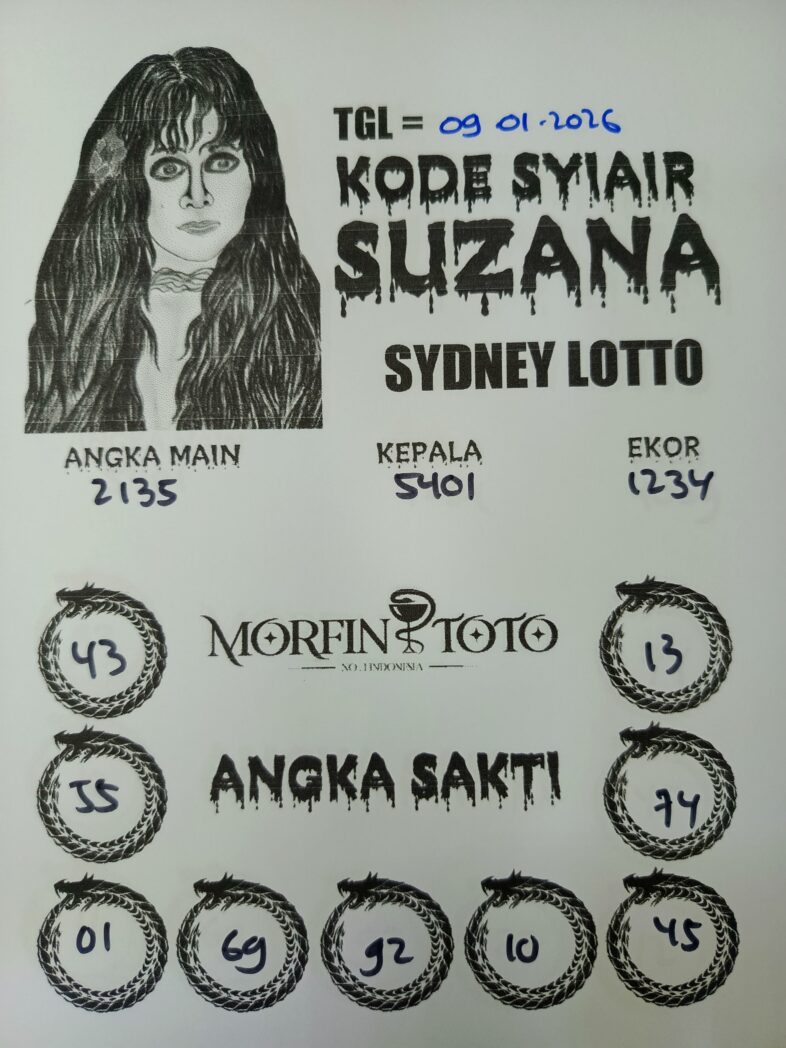 SYAIR TOGEL SUZANA  SYDNEY 09 JANUARI 2026