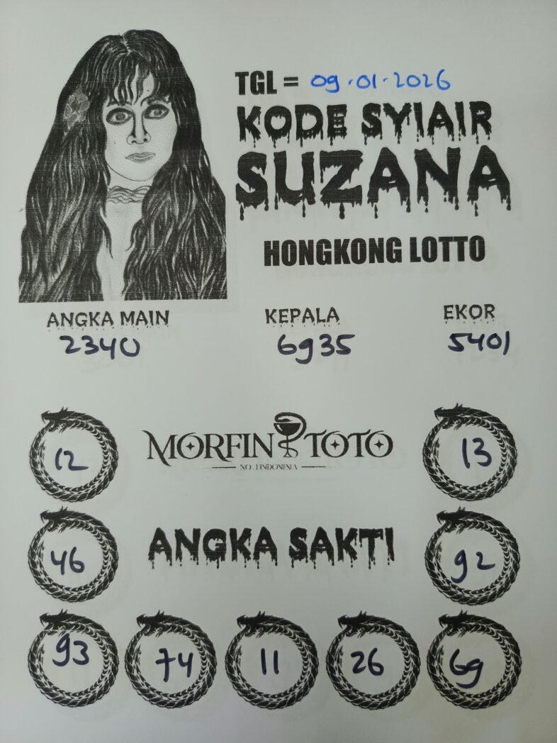 SYAIR TOGEL SUZANA  HONGKONG 09 JANUARI 2026