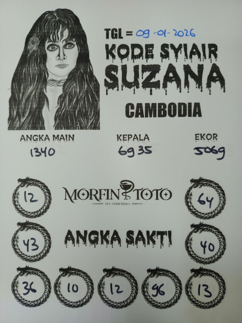 SYAIR TOGEL SUZANA  CAMBODIA 09 JANUARI 2026