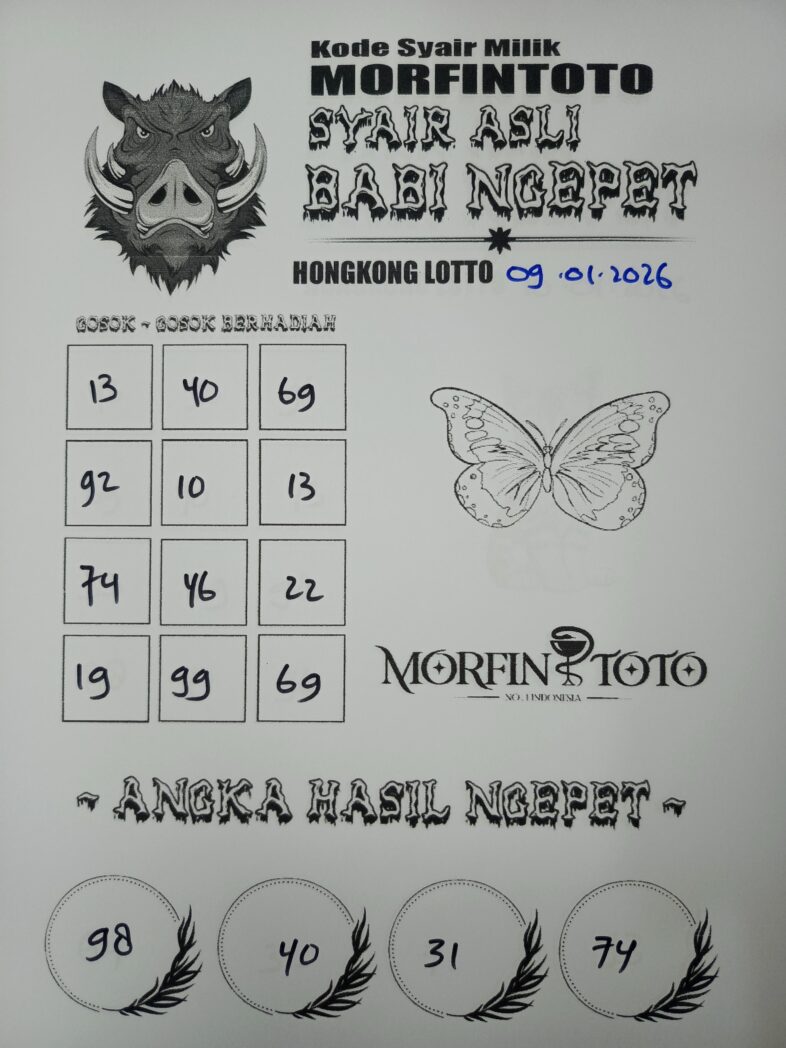 SYAIR TOGEL BABI NGEPET HONGKONG 09 JANUARI 2026