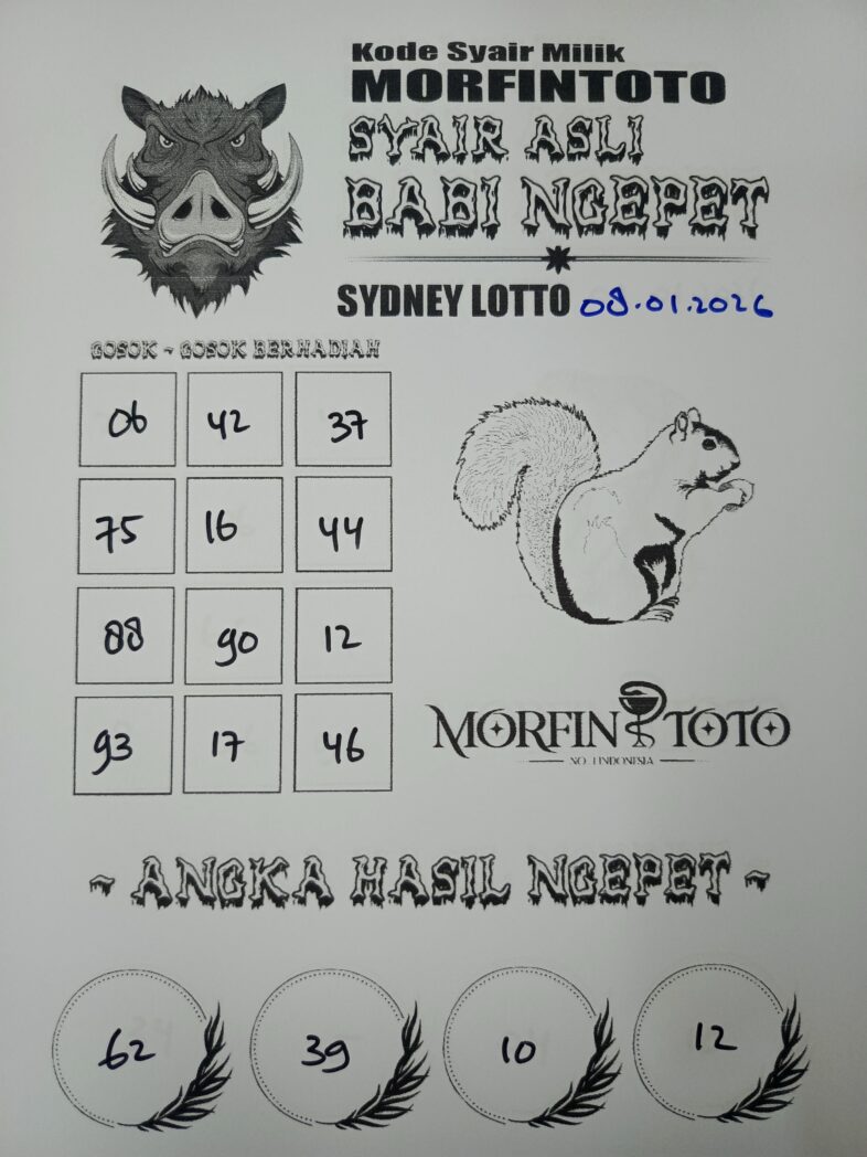 SYAIR TOGEL BABI NGEPET SYDNEY 08 JANUARI 2026