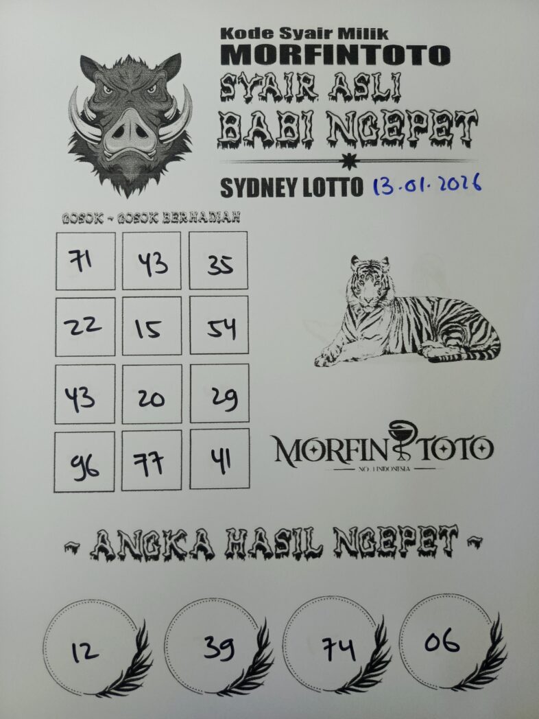 SYAIR TOGEL BABI NGEPET SYDNEY 13 JANUARI 2026