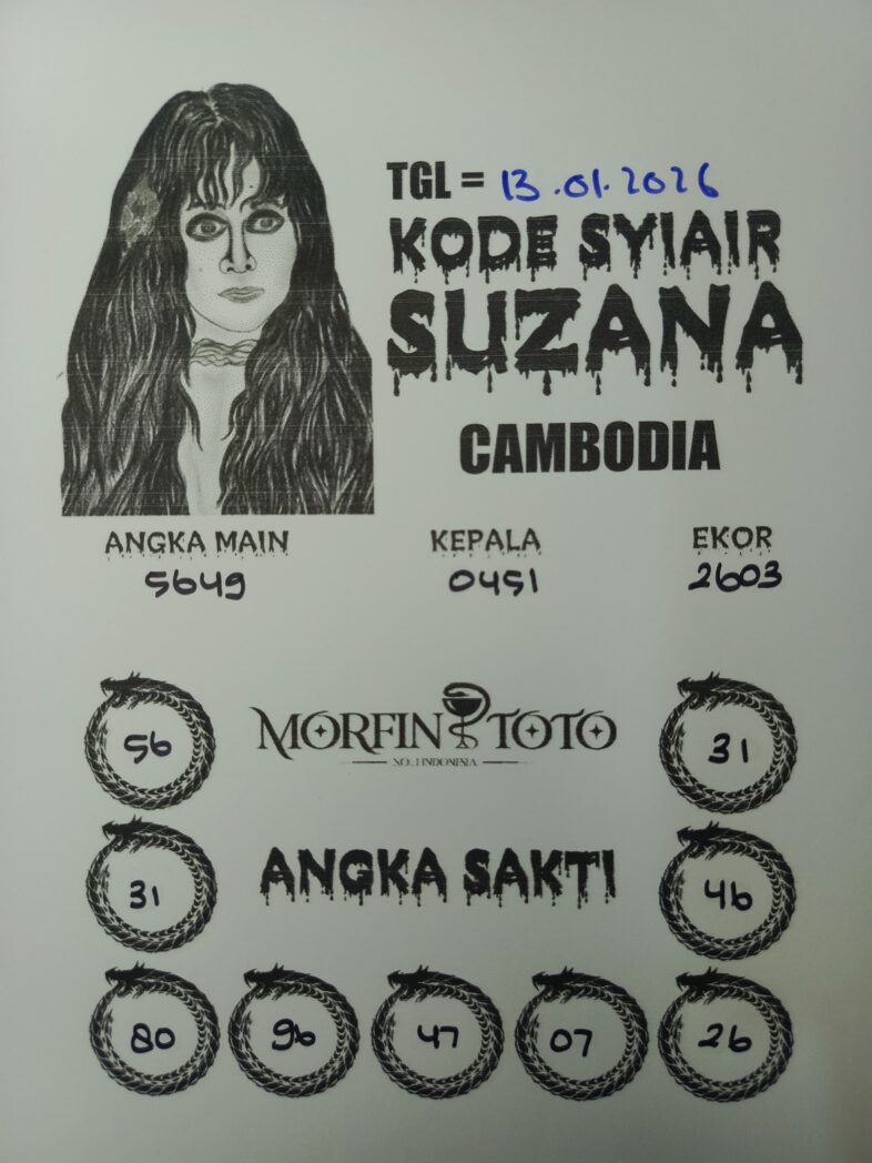 SYAIR TOGEL SUZANA  CAMBODIA 13 JANUARI 2026