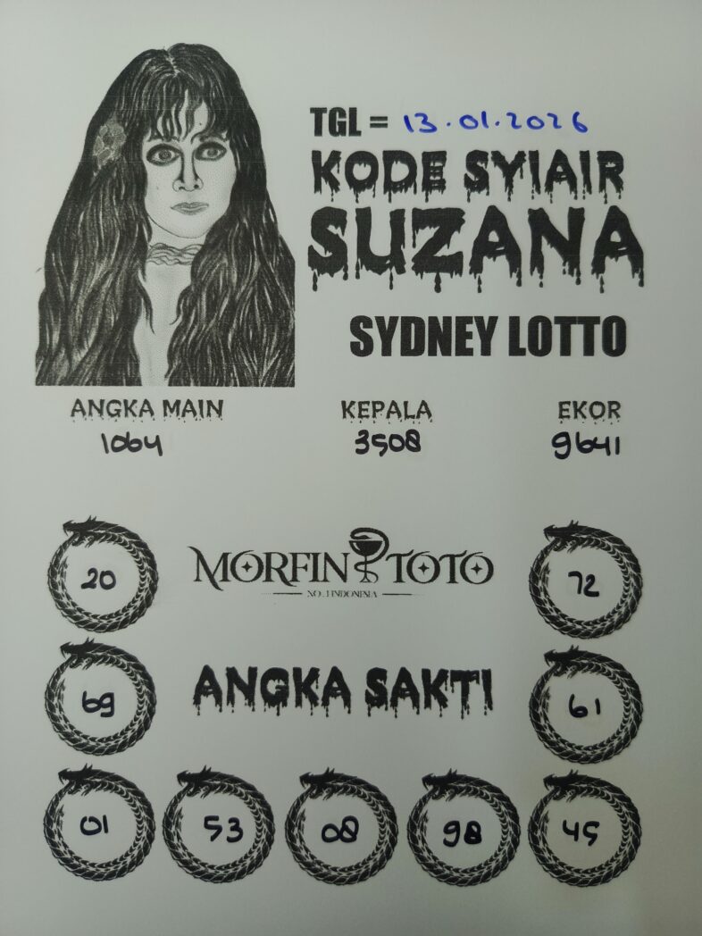 SYAIR TOGEL SUZANA  SYDNEY 13 JANUARI 2026