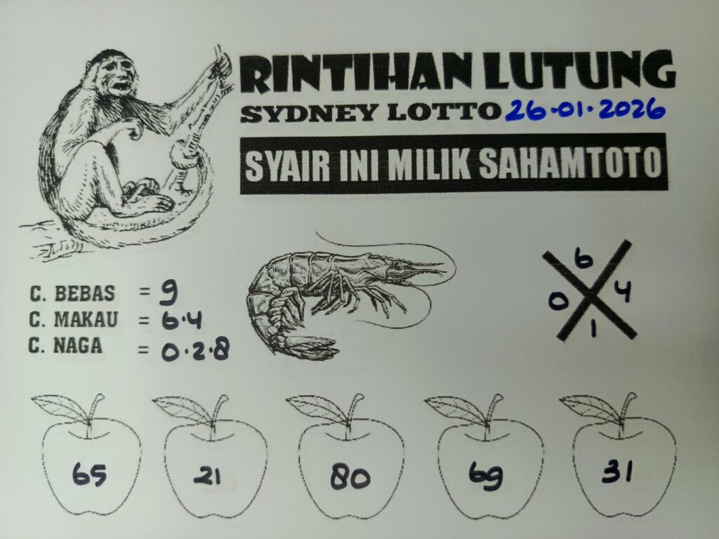 Syair Rintihan Sydney lOTTO Hari ini 26 Januari 2026