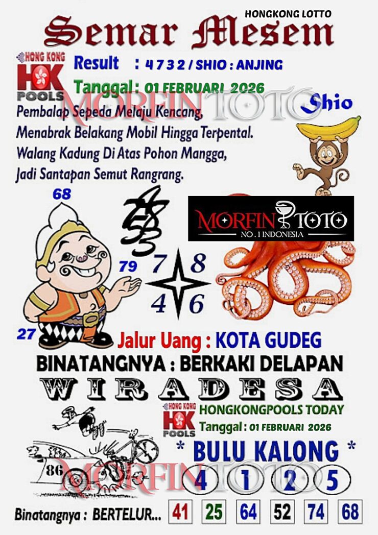 SYAIR TOGEL SEMAR MESEM  HONGKONG LOTTO 01 FEBRUARI 2026