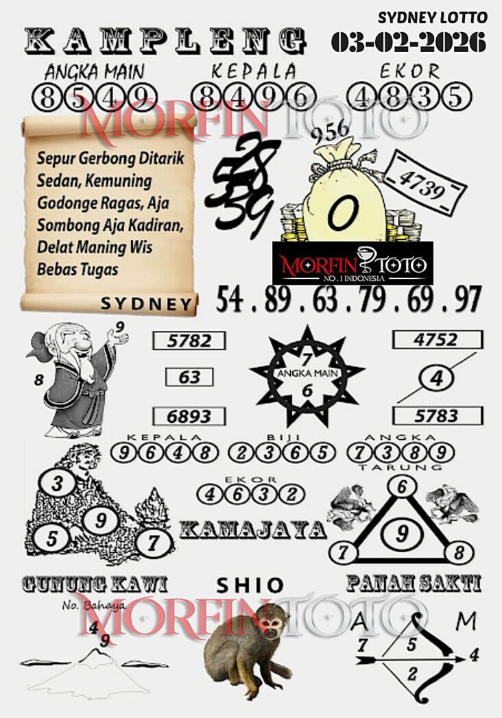 SYAIR TOGEL KAMPLENG SYDNEY LOTTO 03 FEBRUARI 2026