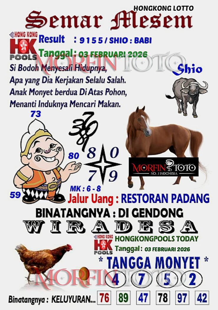 SYAIR TOGEL SEMAR MESEM  HONGKONG LOTTO 03 FEBRUARI 2026